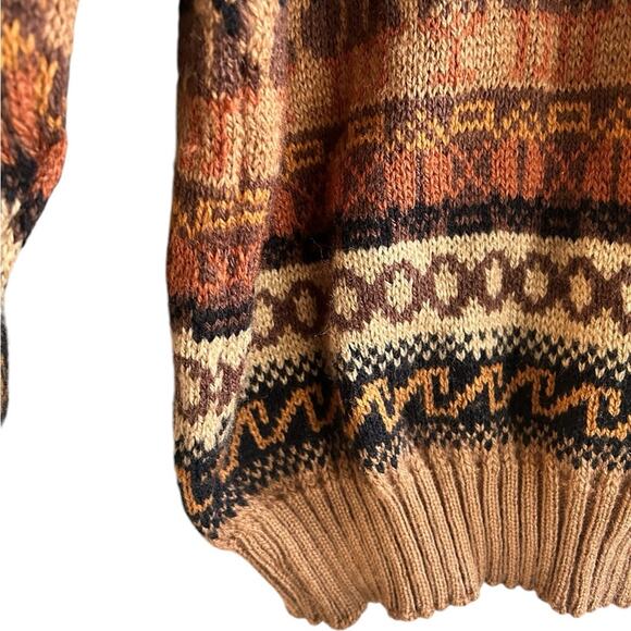 Peruvian Alpaca prints wool sweater hippie boho soft fabric - Picture 5 of 8